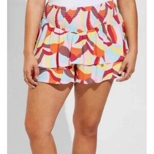 TORRID Multicolor Smocked Waist Lined Tiered Ruffle Women's Shorts Size 4X